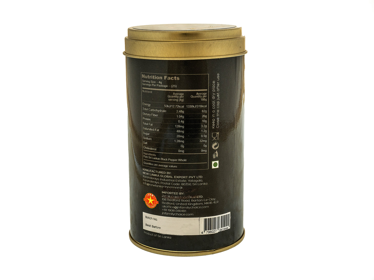 Black Pepper Whole Round Tin