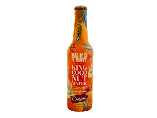 Poka King Coconut Water 340ml Glass Bottle