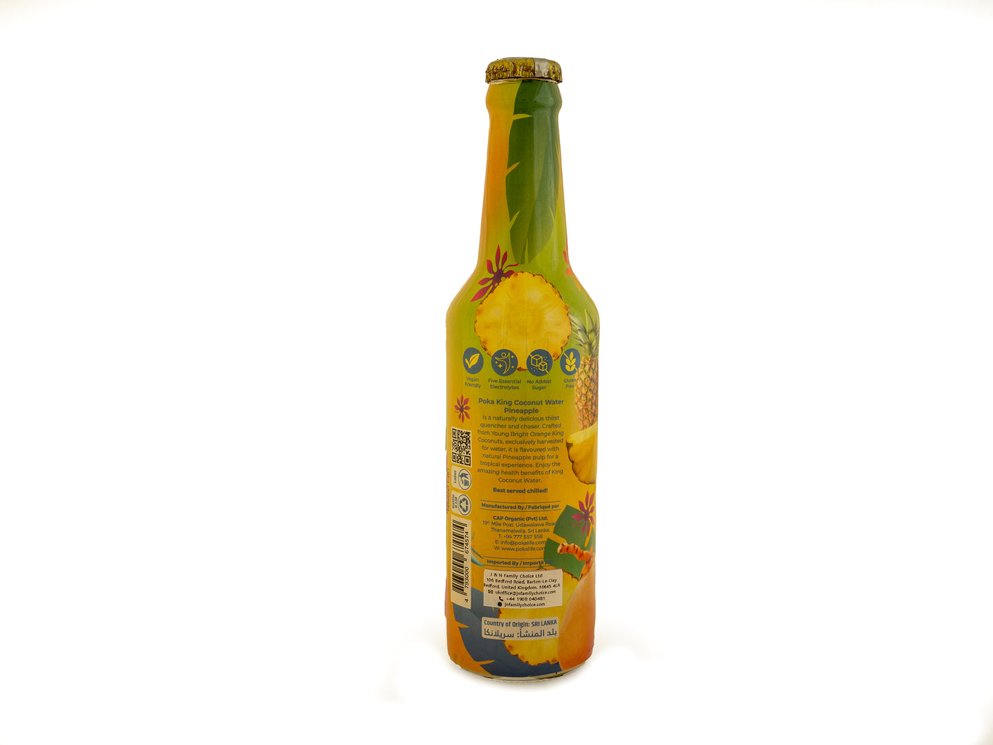 Poka King Coconut Water + Pineapple 340ml Glass Bottle