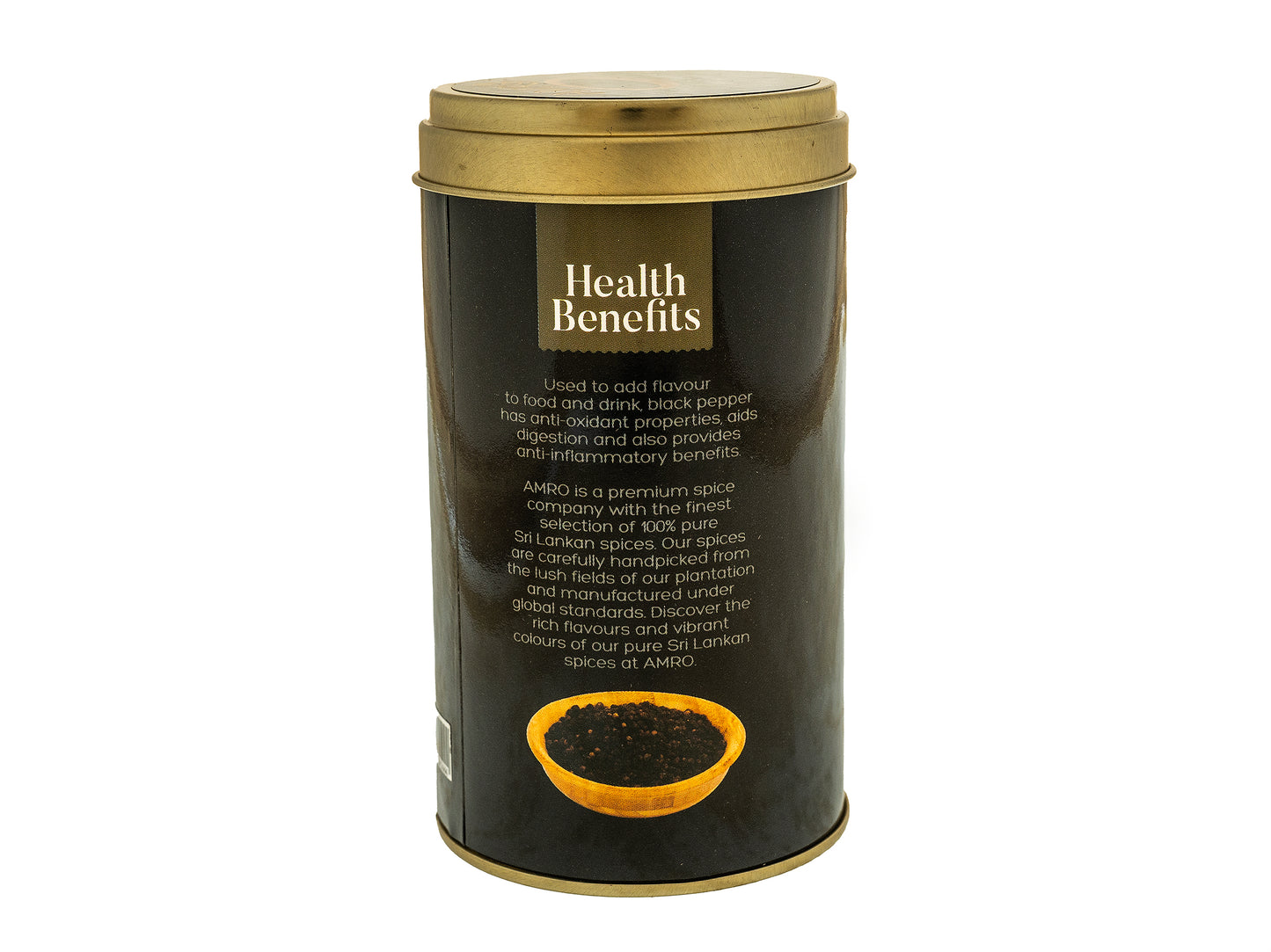 Black Pepper Whole  Round Tin