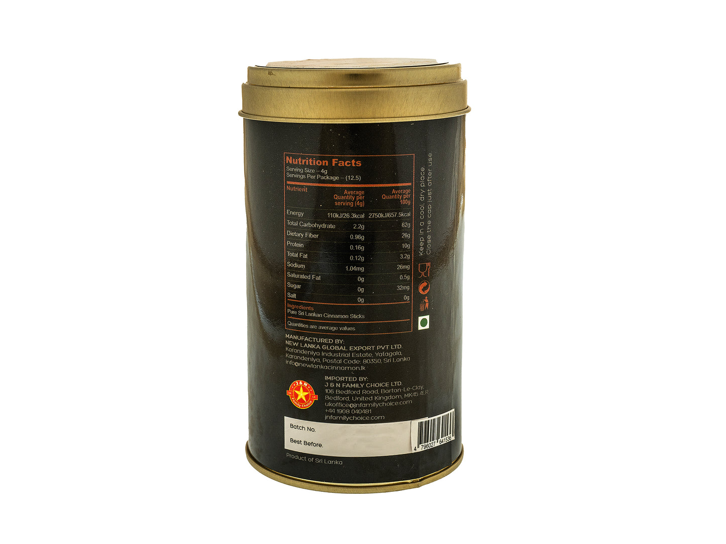 Cinnamon Sticks  Round Tin