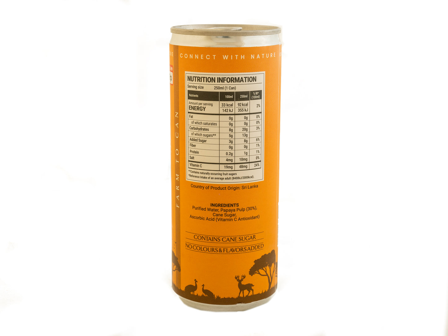 Cap Bio Papaya 250ml Alu Can- organic