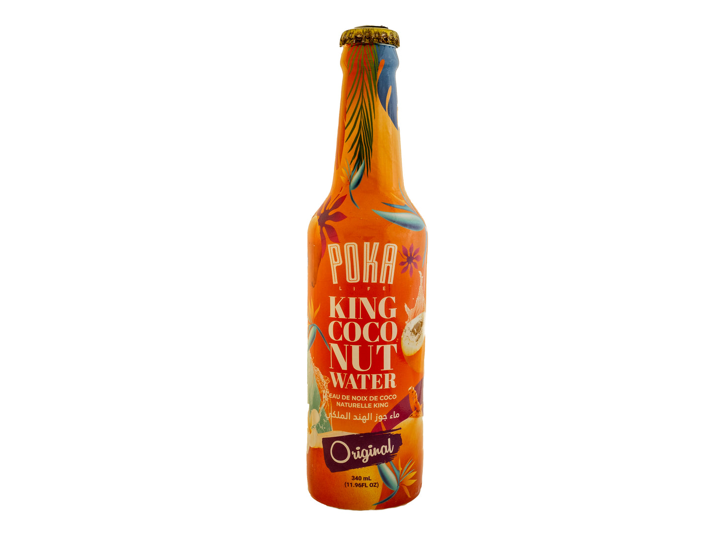 Poka King Coconut Water 340ml Glass Bottle